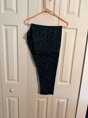 Holiday Script Black lounge pants with Teal Script and Red Accents